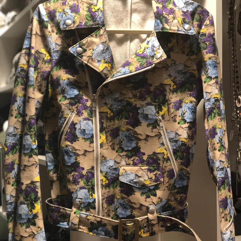 NWOT MSGM Floral Biker Jacker 💥 - Picture 6 of 8